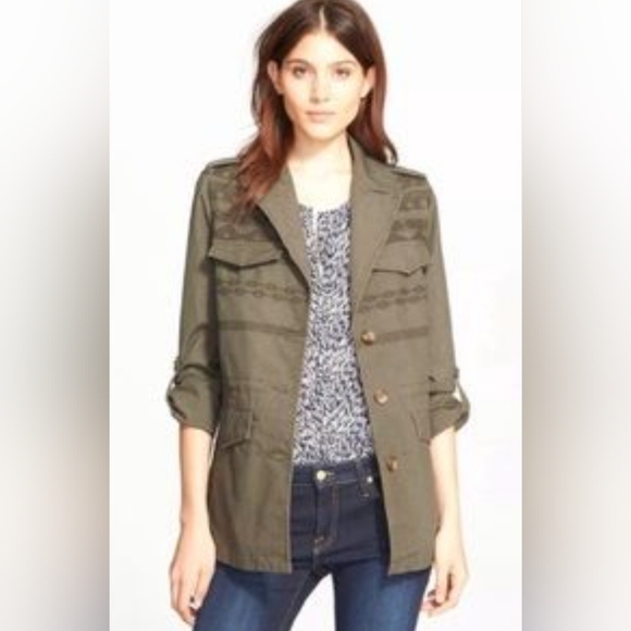 NWOT Joie olive green military jacket size L - Picture 3 of 9